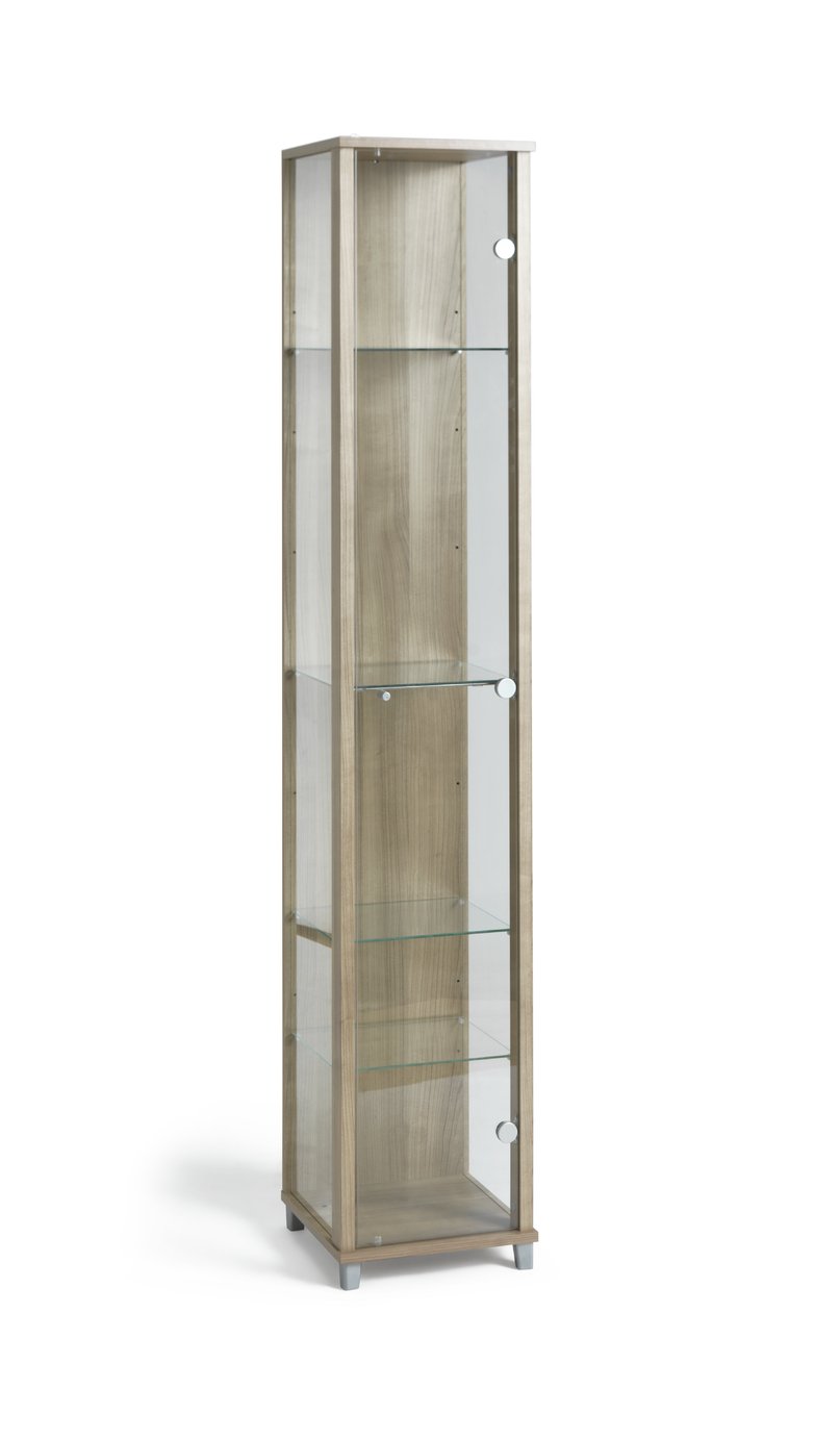 Habitat 1 Door Glass Display Cabinet - Light Oak