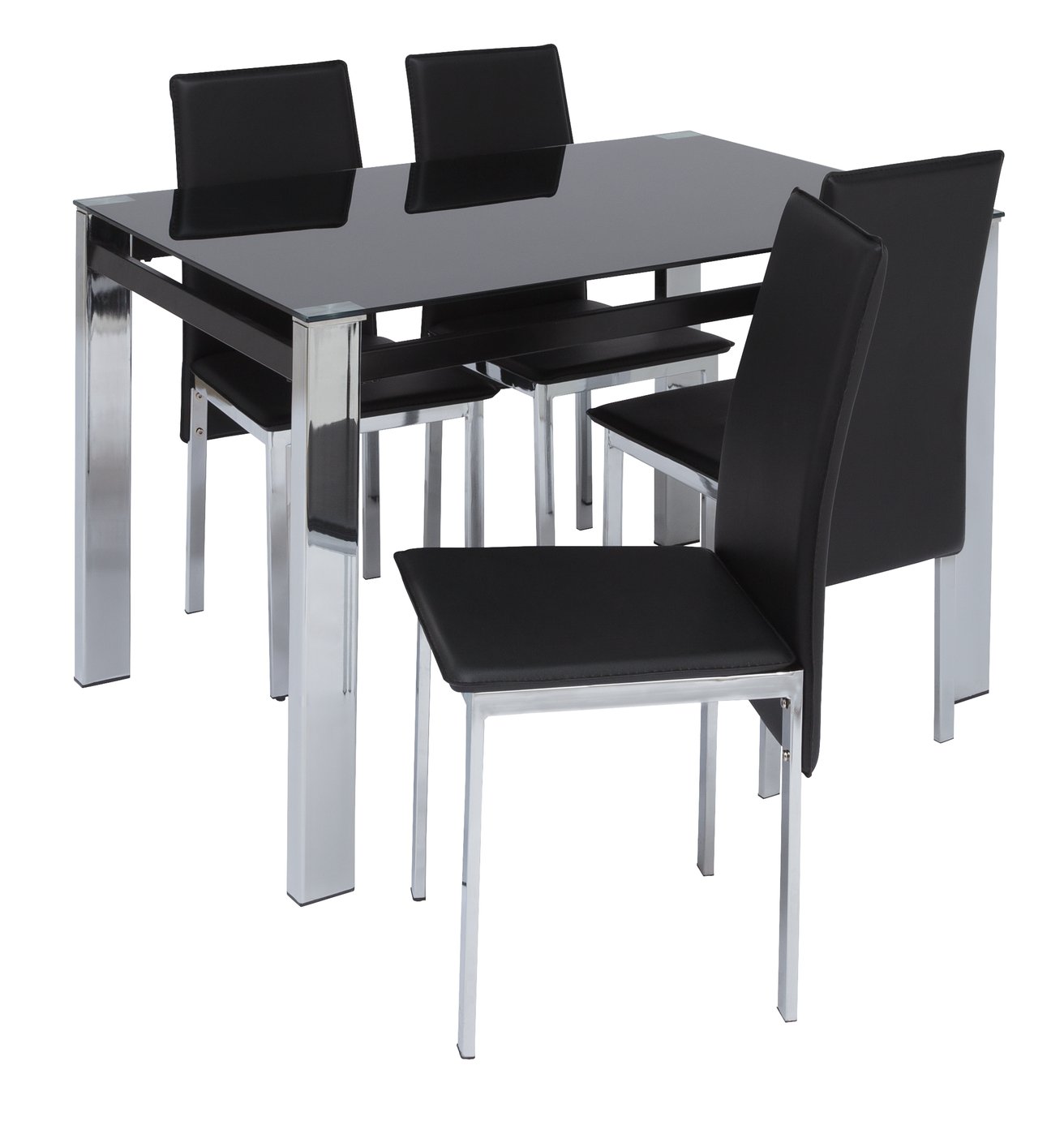 Argos Home Fitz Black Glass Table & 4 Chairs Reviews