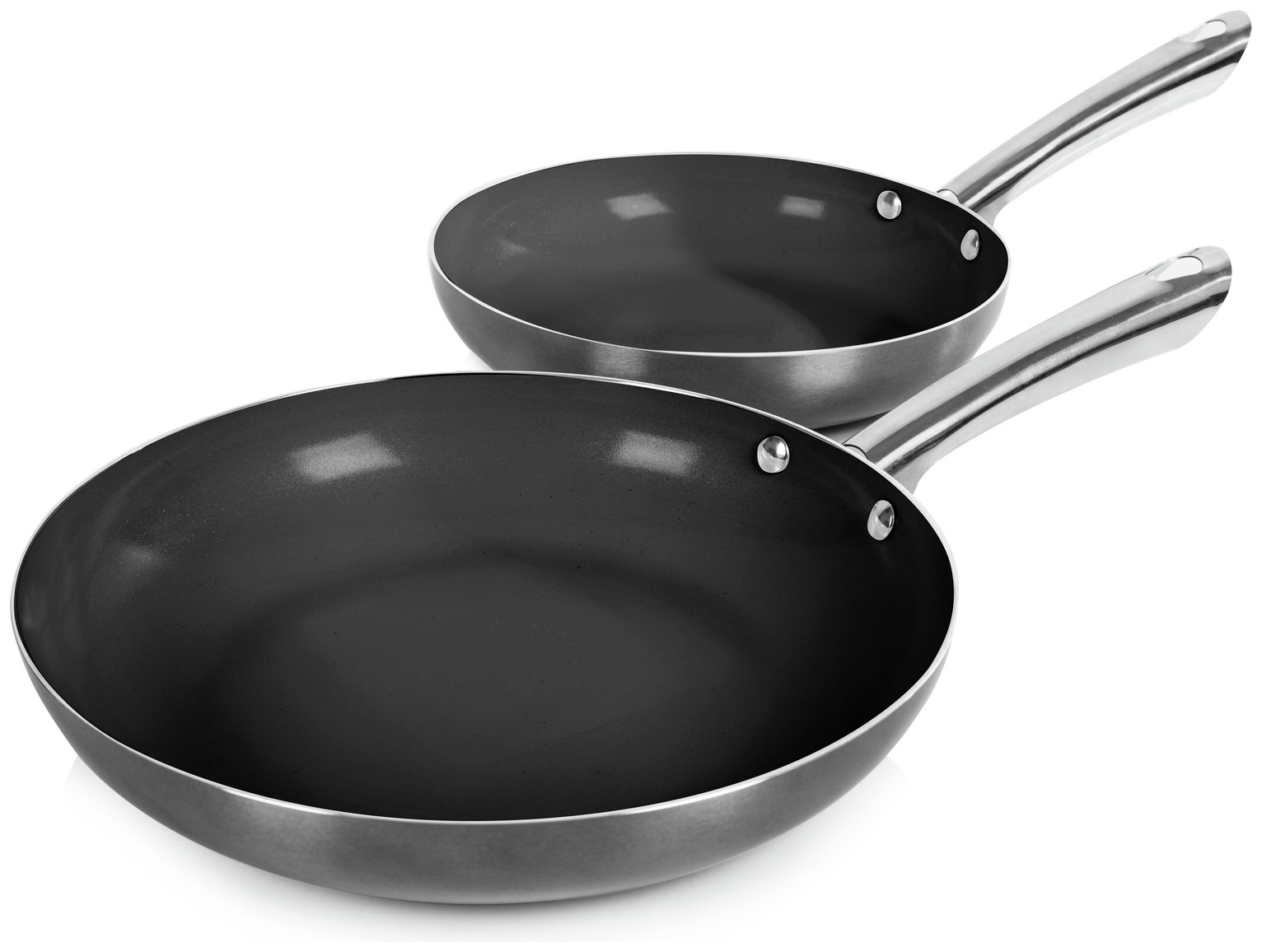 Morphy Richards 2 Piece Aluminium Frying Pan Set - Titanium