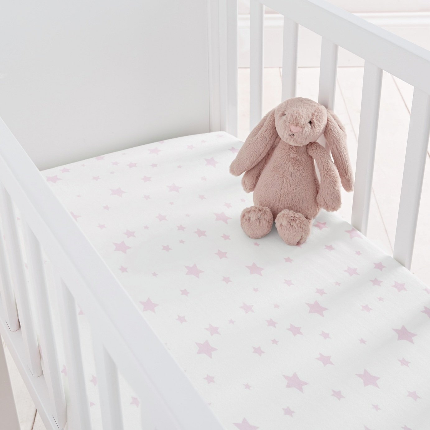 Silentnight Stars Fitted Crib Sheet 2 Pack -  Pink