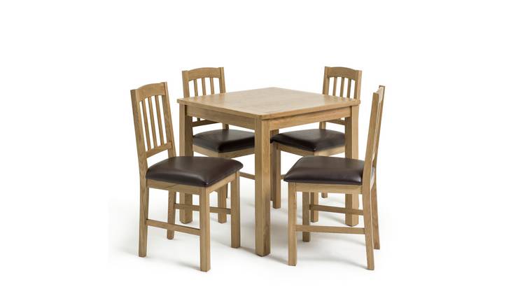 Argos Home Ashwell Oak Dining Table & 4 Oak Brown Chairs