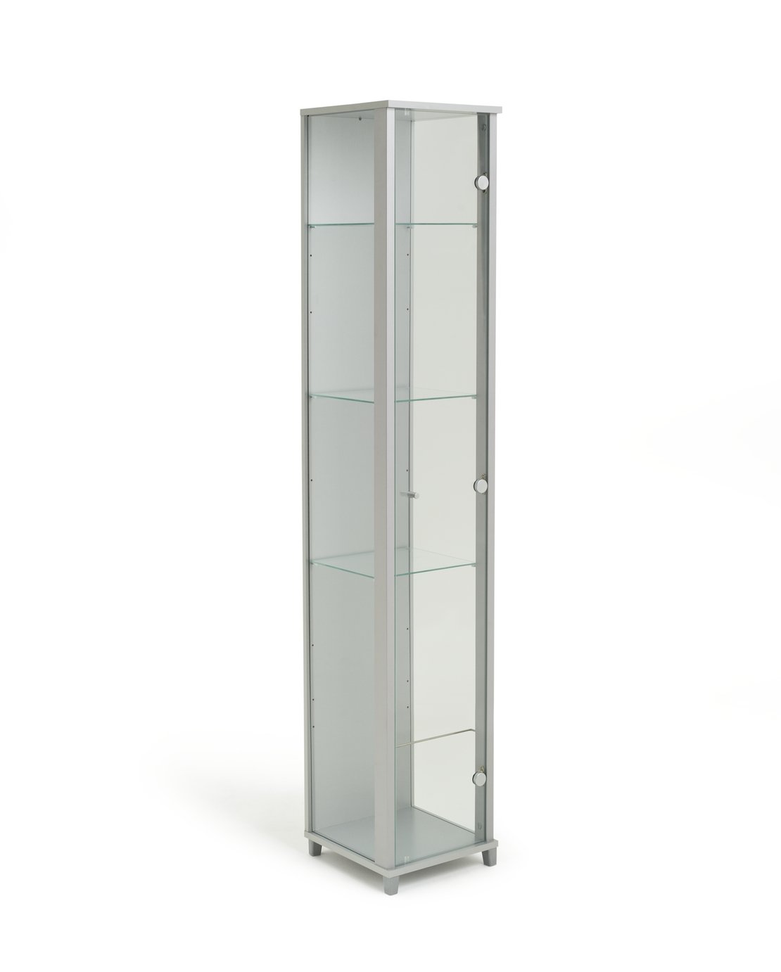 Habitat 1 Door Glass Display Cabinet - Silver