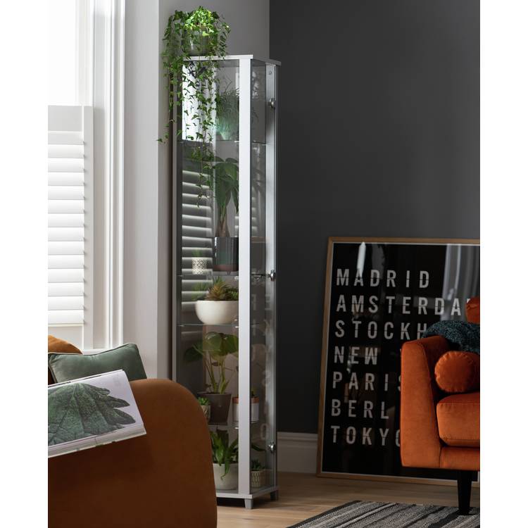Argos Home 1 Door Glass Display Cabinet - Silver 0