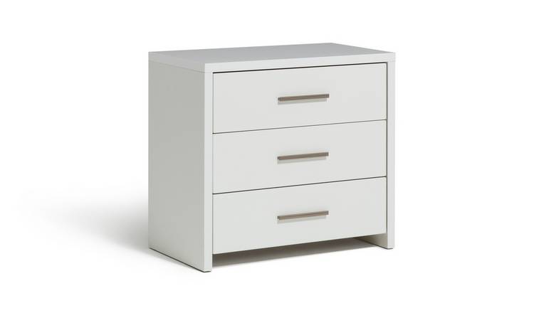 Buy Habitat Broadway 3 Drawer Chest - White Gloss & White ...