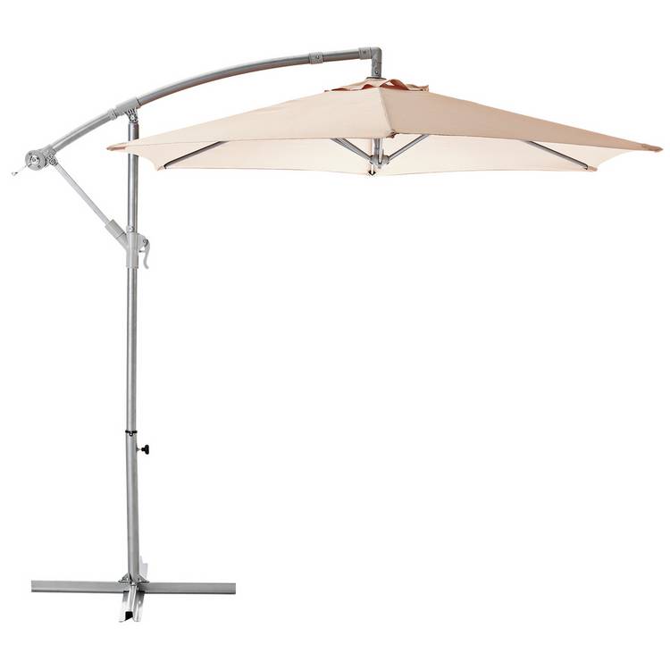 Habitat 2.5m Overhanging Garden Parasol - Cream 0