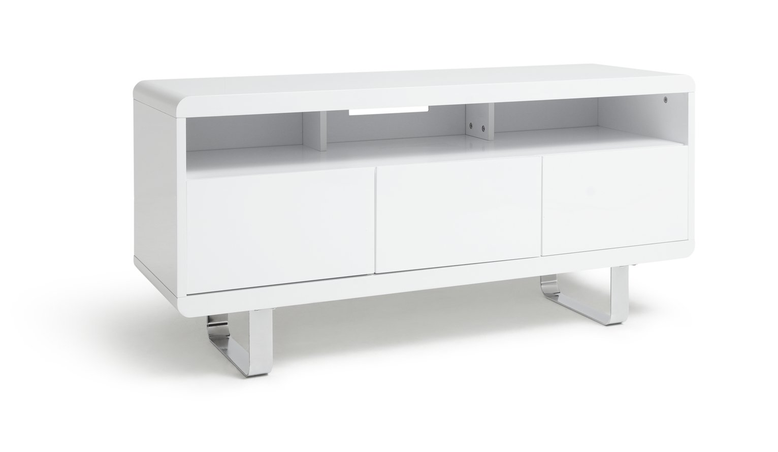 Habitat Sleigh TV Unit - White Gloss