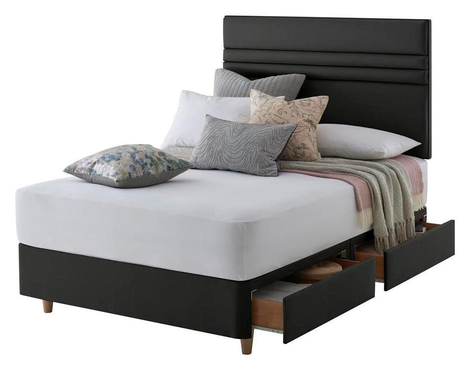 Silentnight Roma Small Double 2 Drawer Divan Set - Ebony