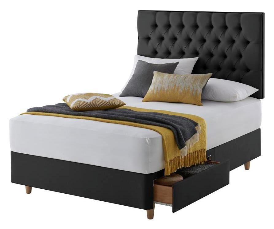 Silentnight Sassaria Small Double 2 Drawer Divan Set - Ebony