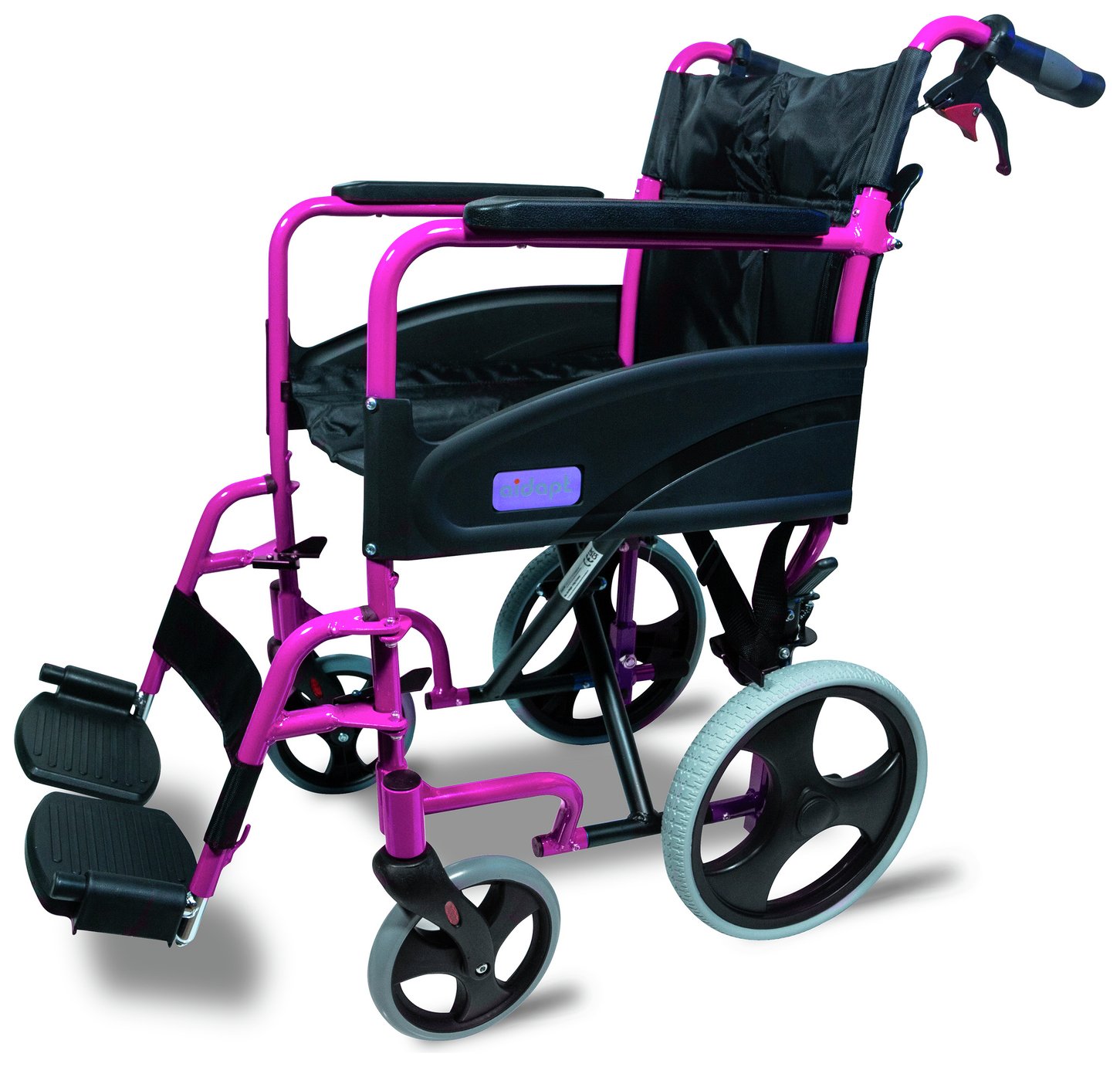 Aidapt Deluxe Transport Aluminium Wheelchair - Pink (7971596) | Argos