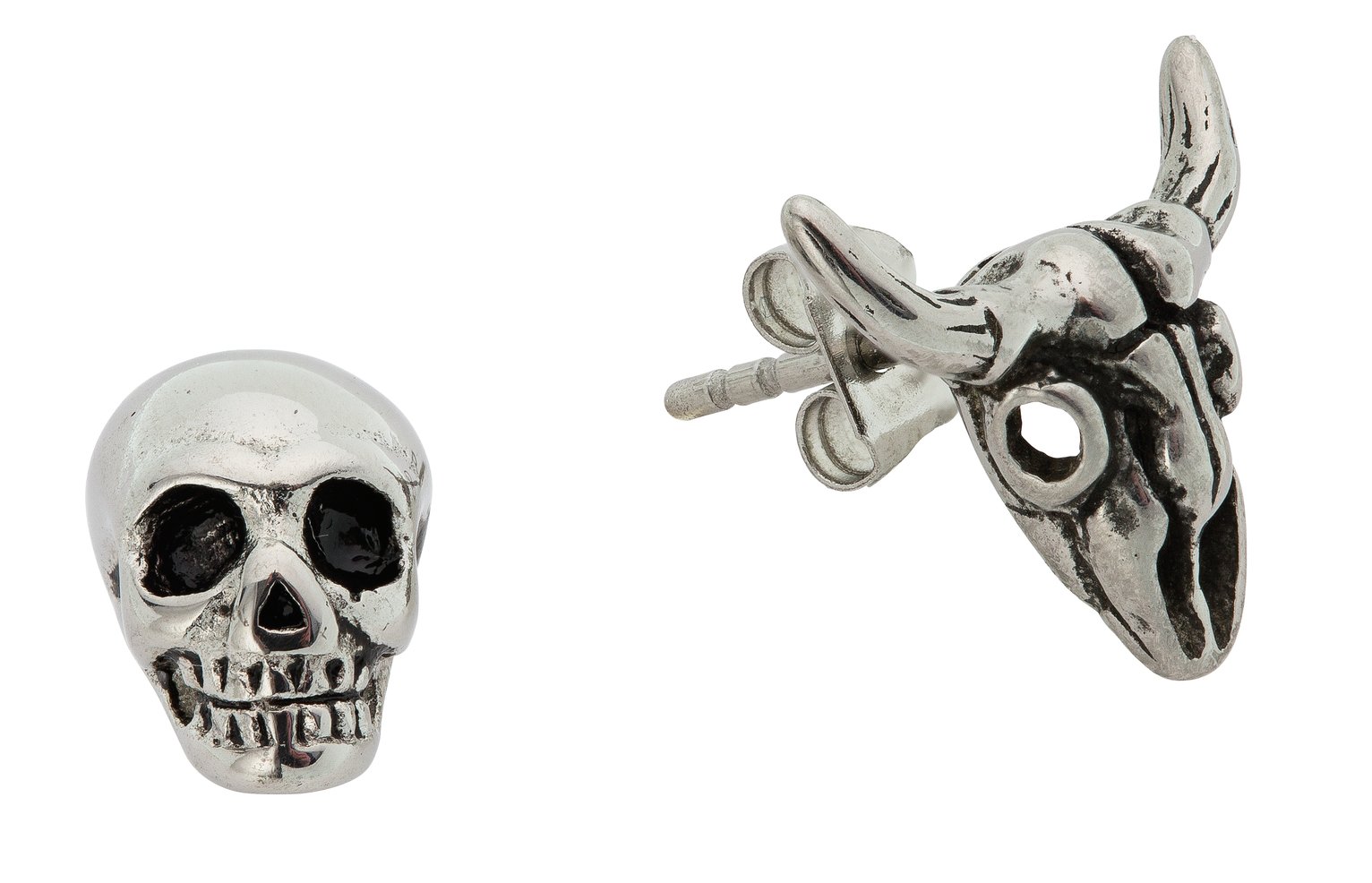 Revere Men's Stainless Steel Bull & Skull Earring review