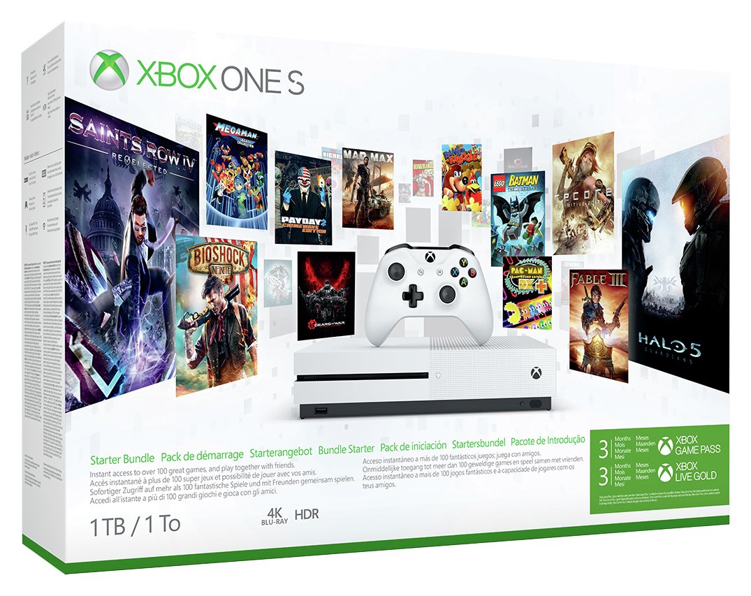 Xbox One S 1TB Console with Game Pass and Xbox Live Bundle