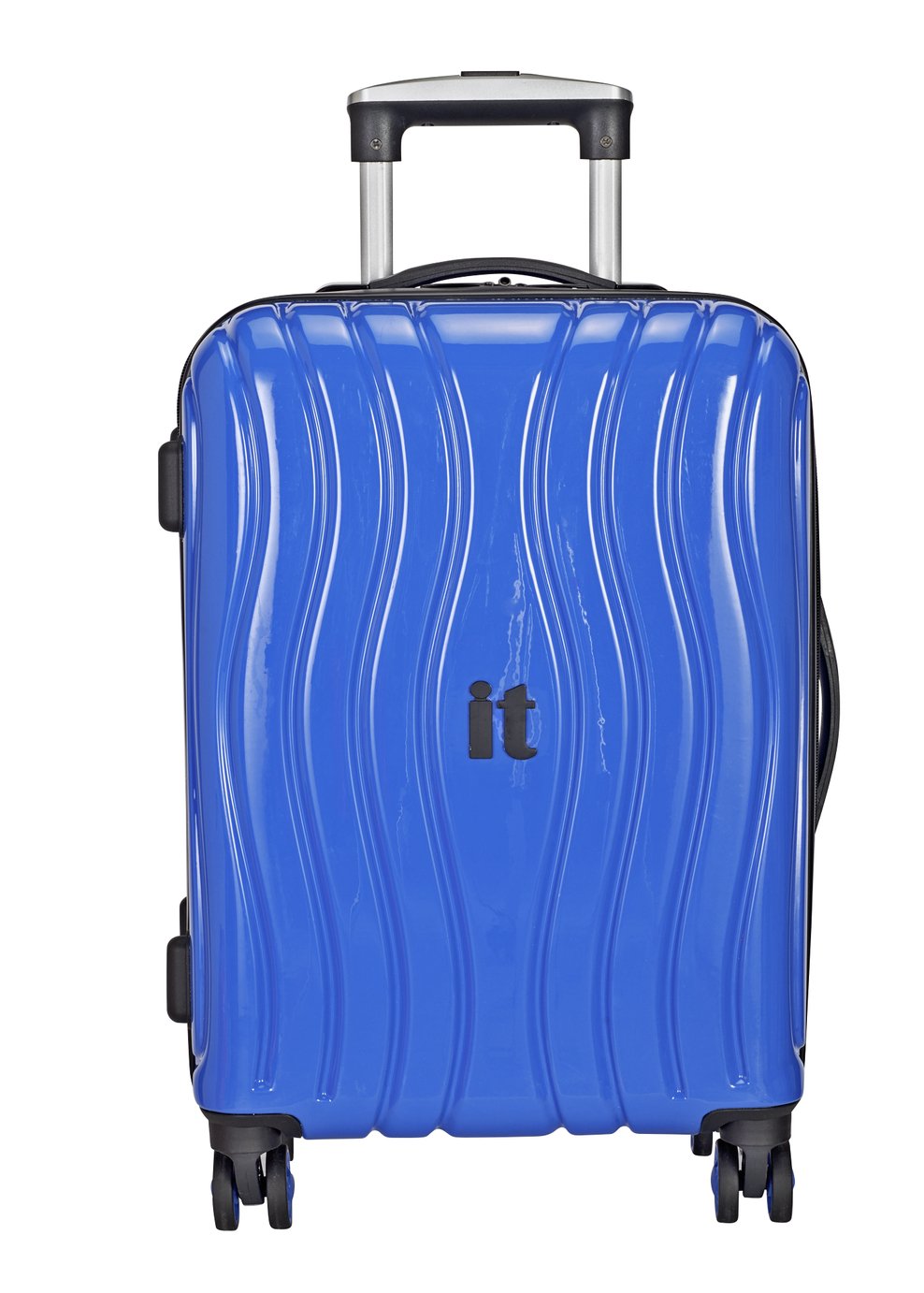 IT Luggage Large 8 Wheel Hard Suitcase - Metallic Blue