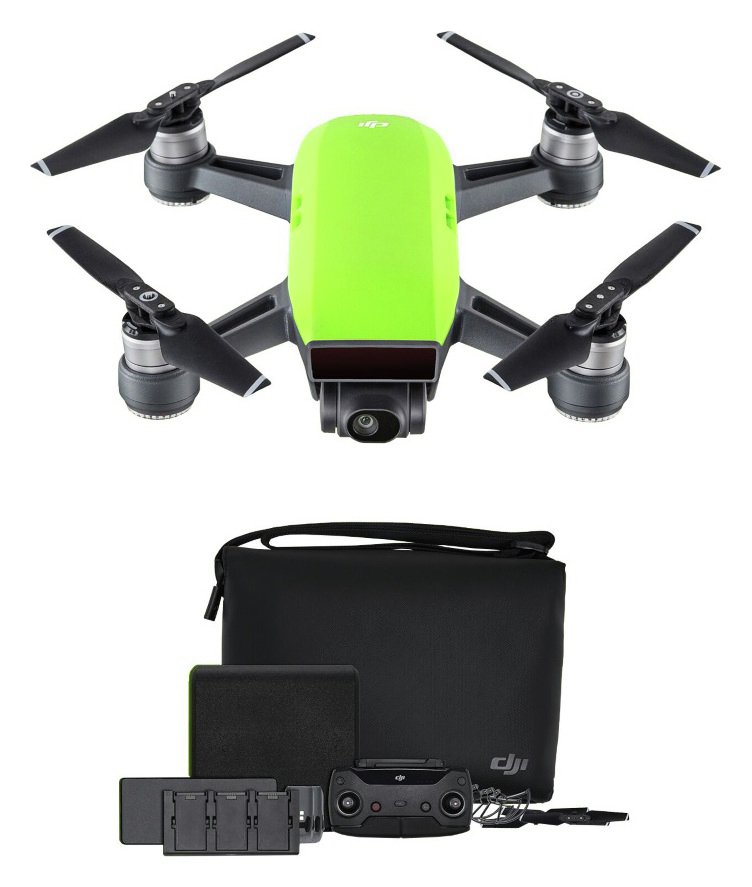 DJI Spark Fly More Combo Drone Kit - Green