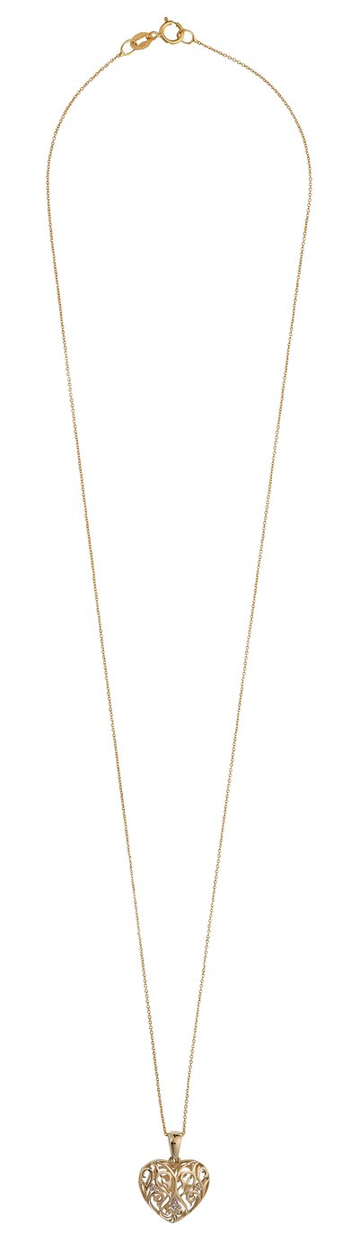 Revere 9ct Gold Diamond Heart Pendant Necklace Review