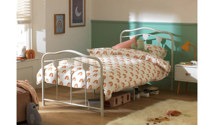 Girls white hot sale metal bed