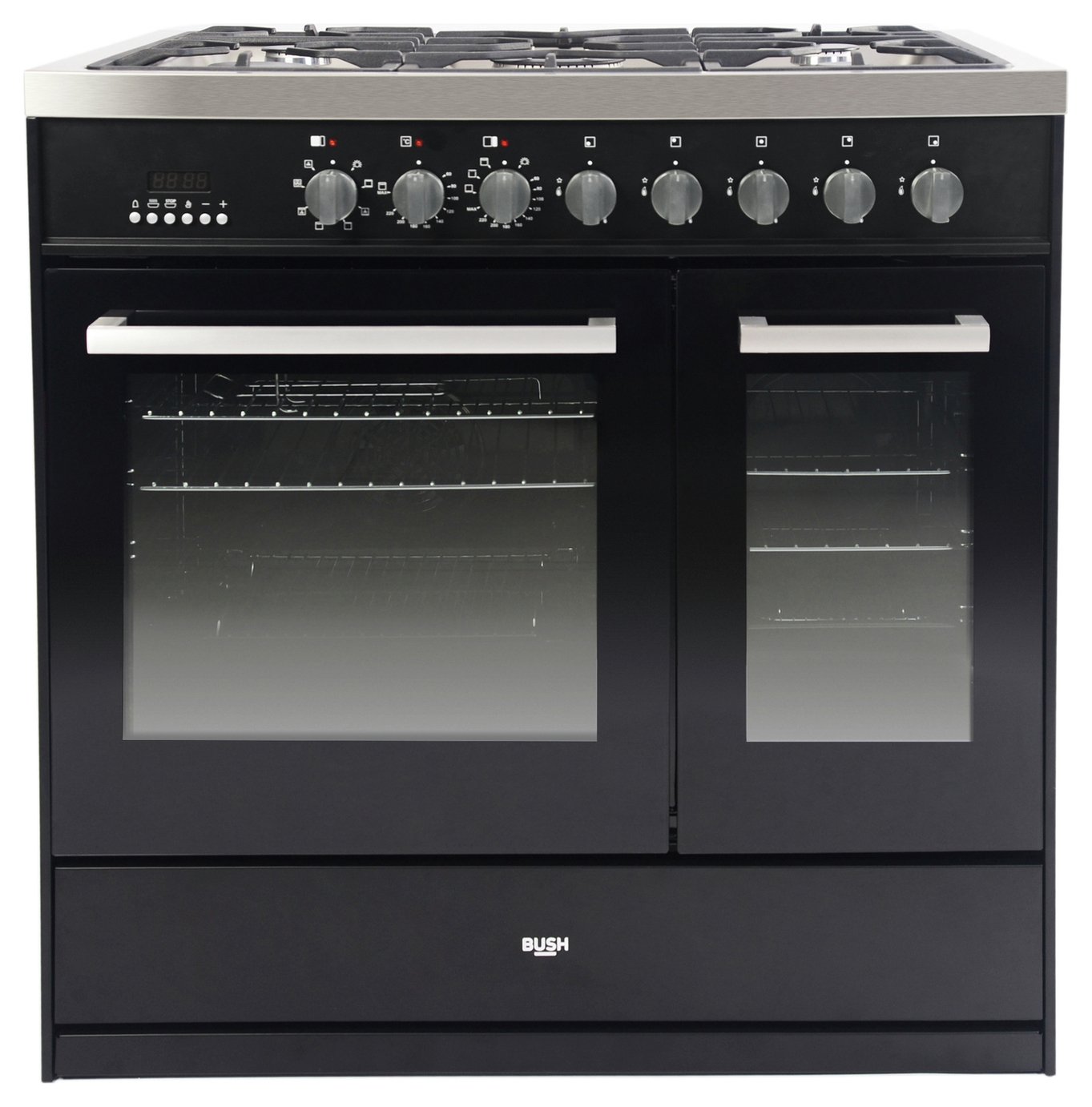 Bush BRCNB90DBLBK 90cm Dual Fuel Range Cooker - Black