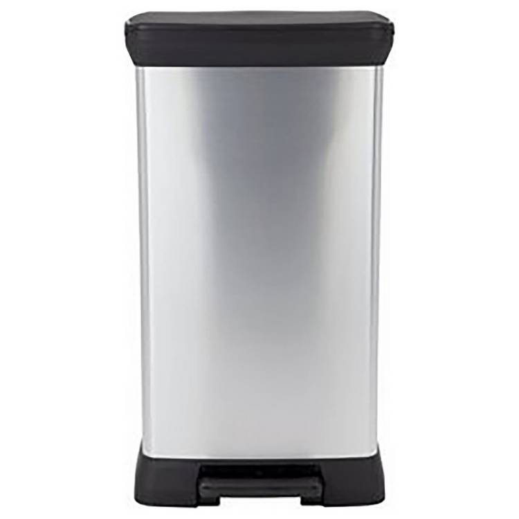 Curver 50 Litre Deco Pedal Bin - Silver 0