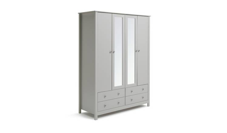 Buy Habitat Osaka 4 Door 4 Drawer Mirror Wardrobe Grey Wardrobes Argos