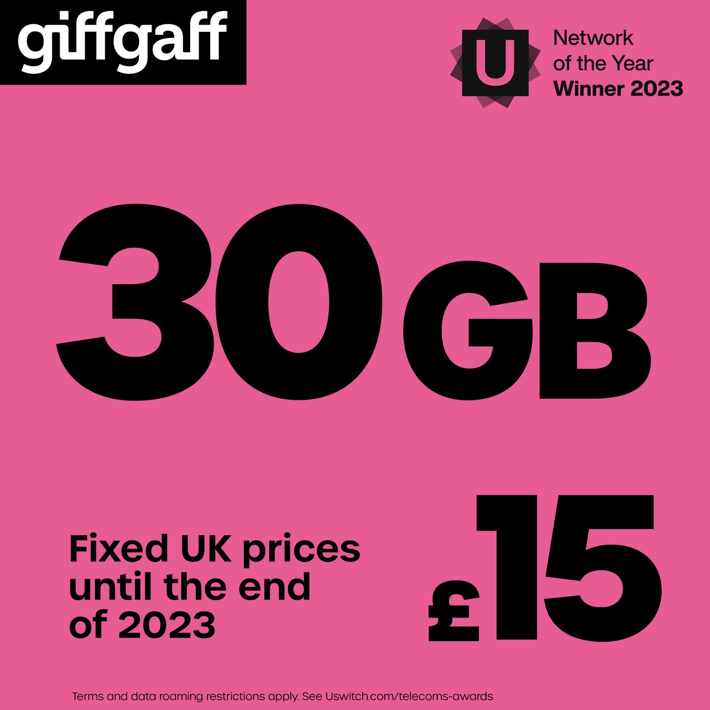 Giffgaff £15 Goodybag Pay As You Go SIM Card