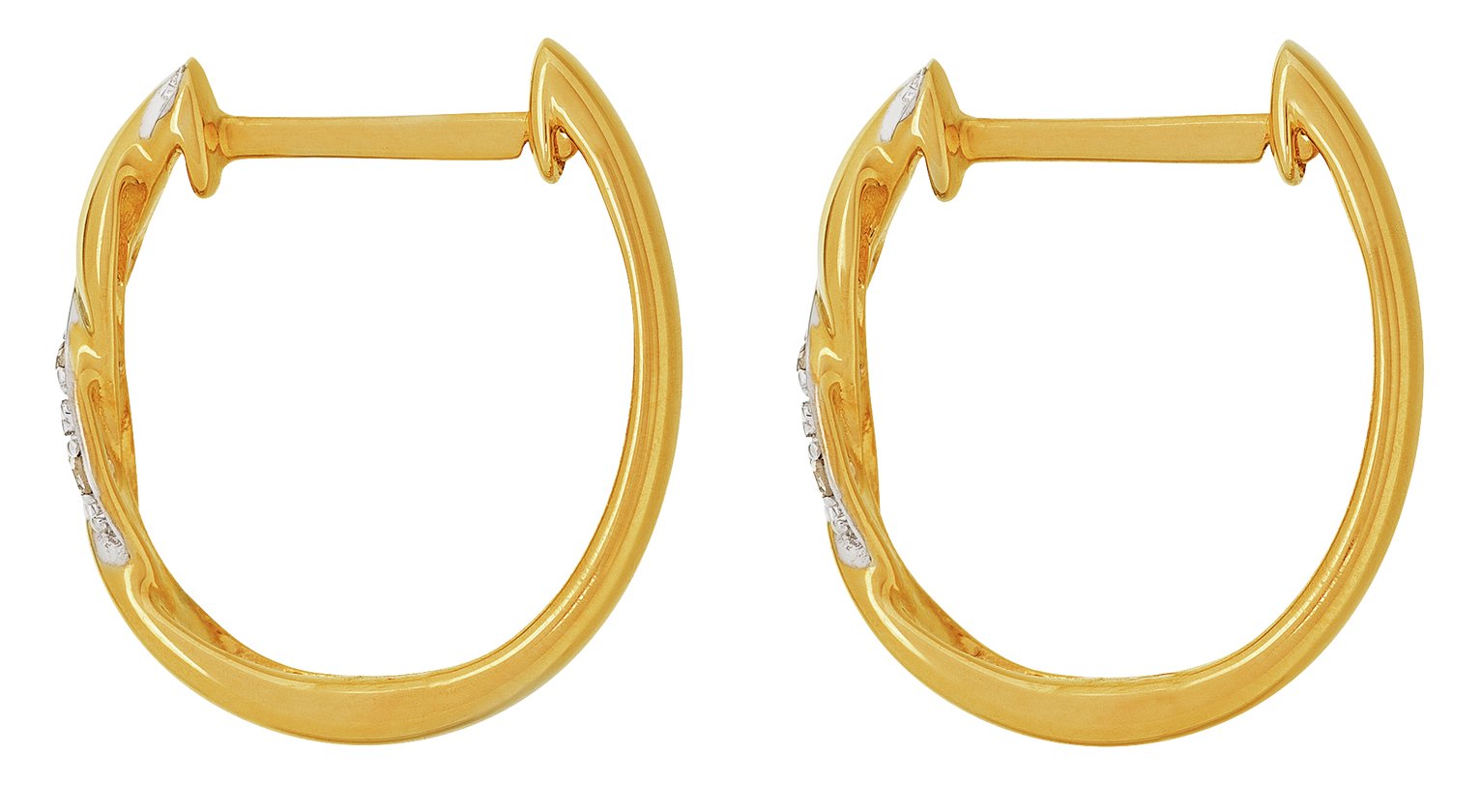 Revere 9ct Yellow Gold Diamond Accent Huggie Earrings Review