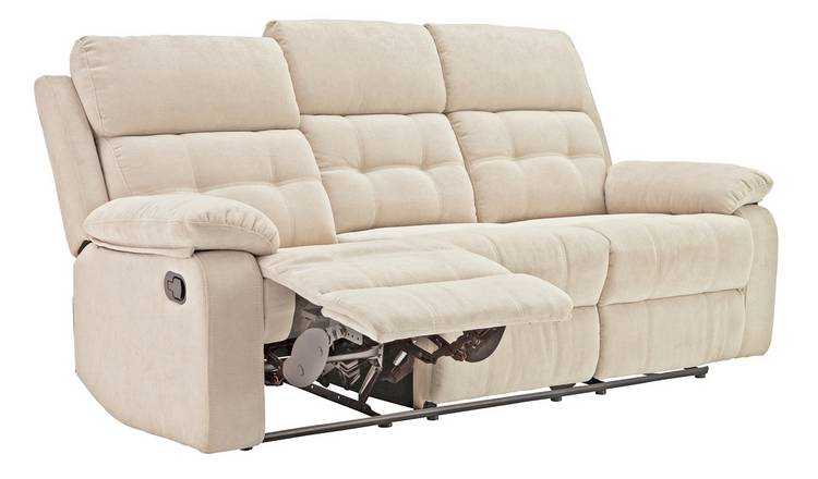 Buy Argos Home June Fabric 3 Seater Manual Recliner Sofa Natural