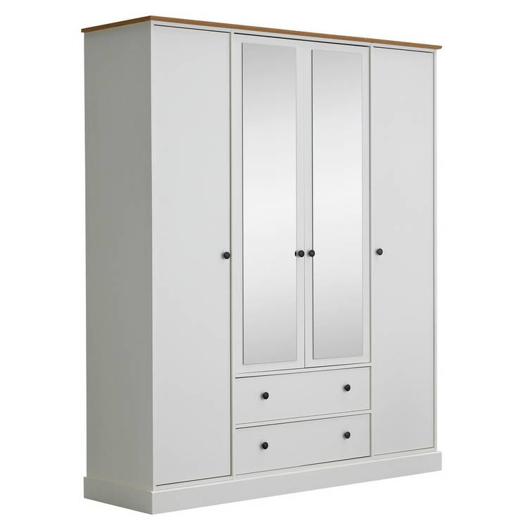 Argos Home Kensington 4 Door 2 Drawer Wardrobe - Soft Grey 0