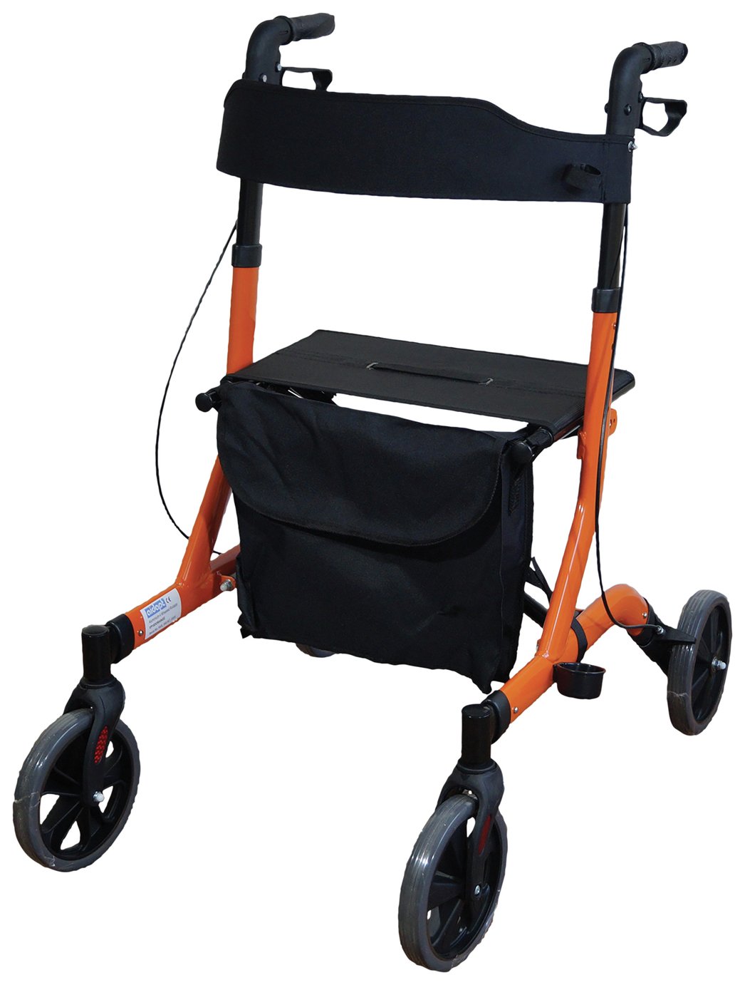 Aidapt Lightweight Folding 4 Wheel Rollator - Orange