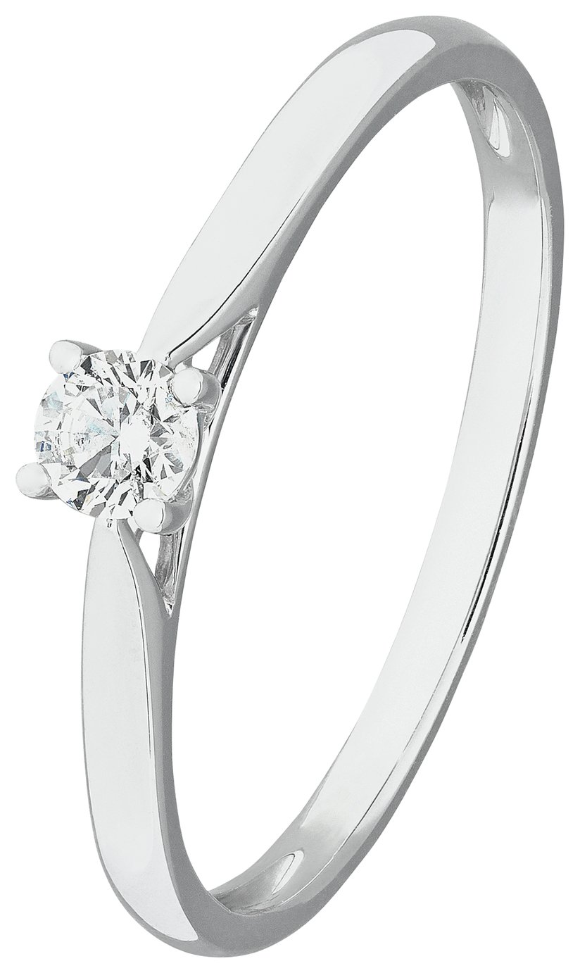 Revere 9ct White Gold 0.15ct Diamond Engagement Ring - N