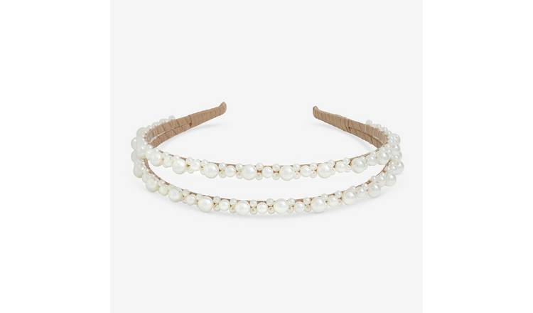 Jon Richard Pearl Double Row Headband