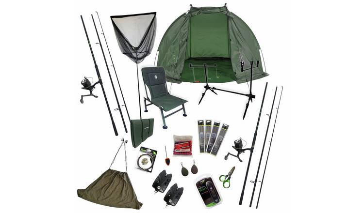 Kingcarp 12ft 2 Rod Carp Fishing Set and Shelter Rods Reels