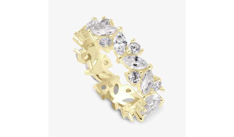 Revere Gold Plated Silver Marquise Eternity Ring - Large