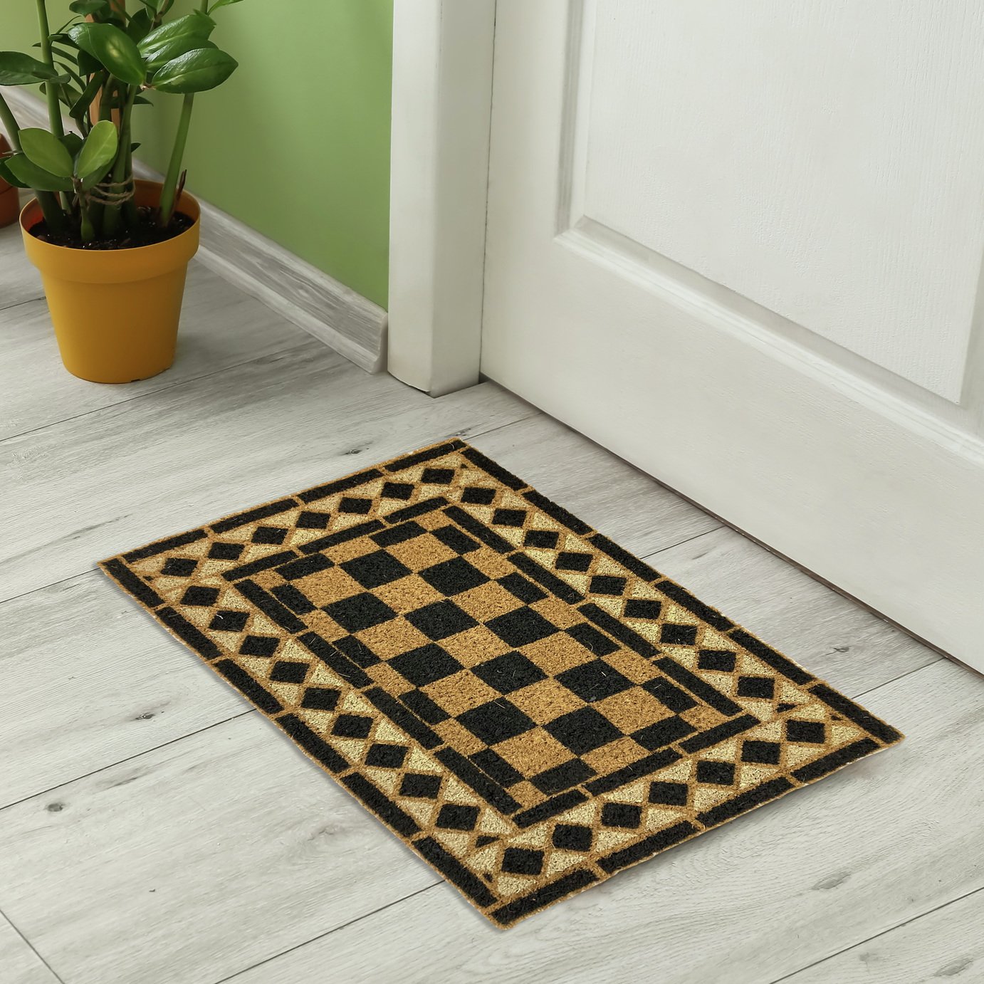 Buy Mighty Mats Chequerboard Black Doormat - 40x60cm | Door mats