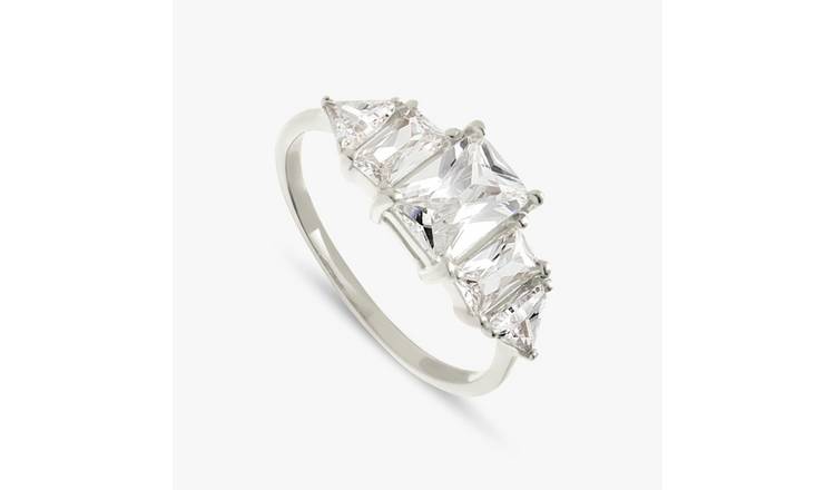 Revere Sterling Silver Cubic Zirconia Trillion Ring - Small