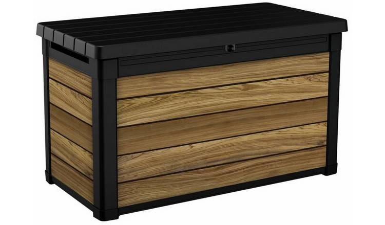 Keter 380L Signature Oakwood Effect Garden Storage Box-Brown