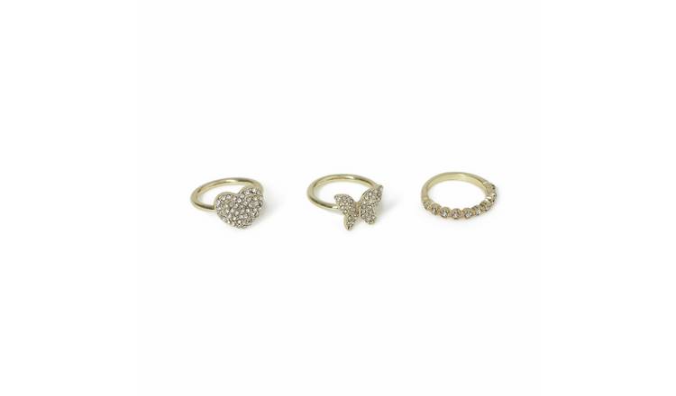 Freedom Gold and Crystal Fashion Rings - Small