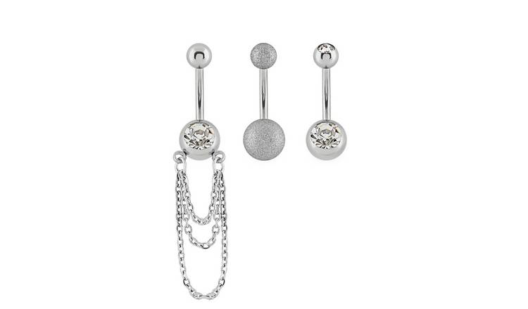 State of Mine Stainless Steel Drop Chain Belly Bars Set of 3