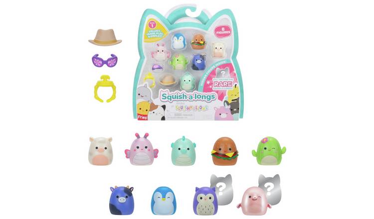 Squish-a-longs 8 Pack, Series 1 Style 1 - 1 Inch Mini Squish