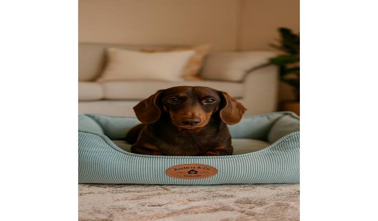 Banbury & Co Seafoam Corduroy Box Dog Bed - Medium