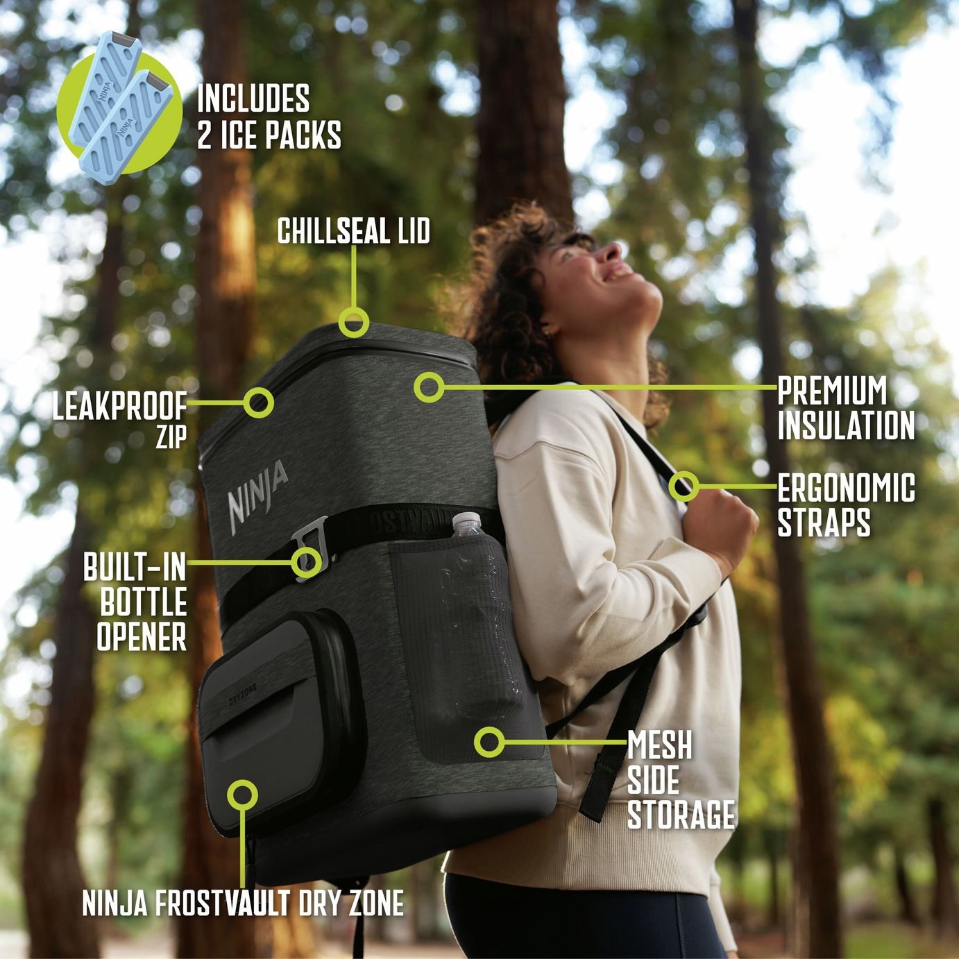 Buy Ninja FrostVault Go Soft Cooler Backpack - 17L / 24-Can | Cool