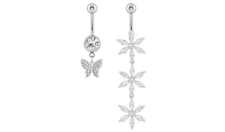 State of Mine Stainless Steel Butterfly Belly Bars Set of 2