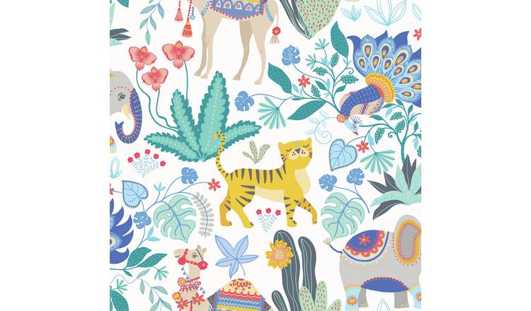 Ohpopsi Samba Safari Cornflower Wallpaper