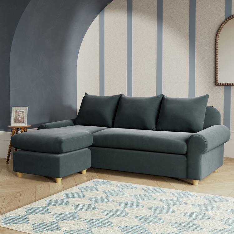 Habitat Whitby Reversible Chaise Sofa - Charcoal - Ash Leg 0