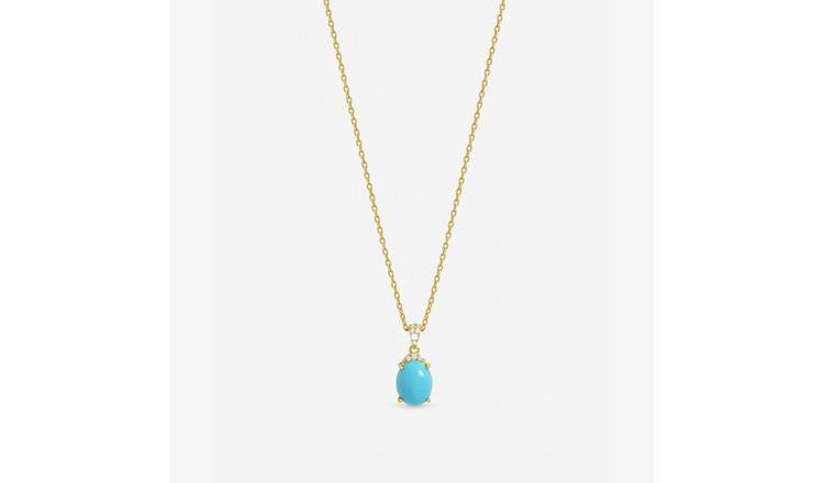 Jon Richard Gold Plated Turquoise Stone Pendant