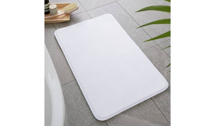 Catherine Lansfield White Memory Foam Bath Mat - 50x80cm