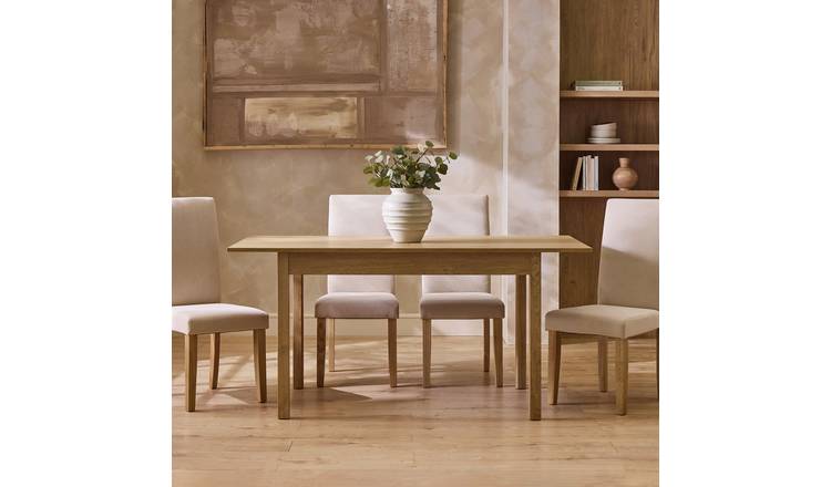 Argos Home Sendi Extend Wood Effect 6-8 Dining Table - Natural