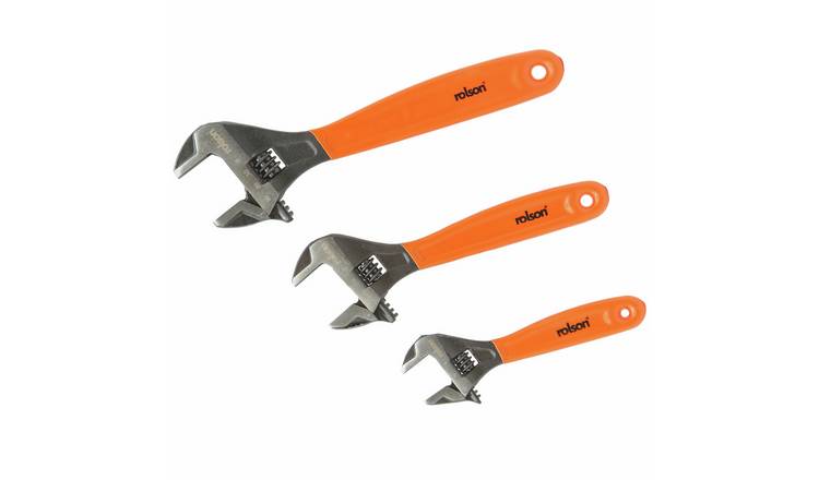 Rolson 3 Piece Adjustable Wrench Set