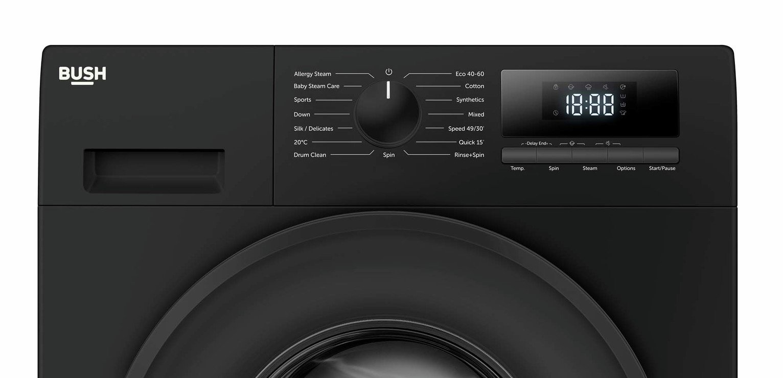 Buy Bush BWM81400B 8KG 1400 Spin Washing Machine - Black | Washing