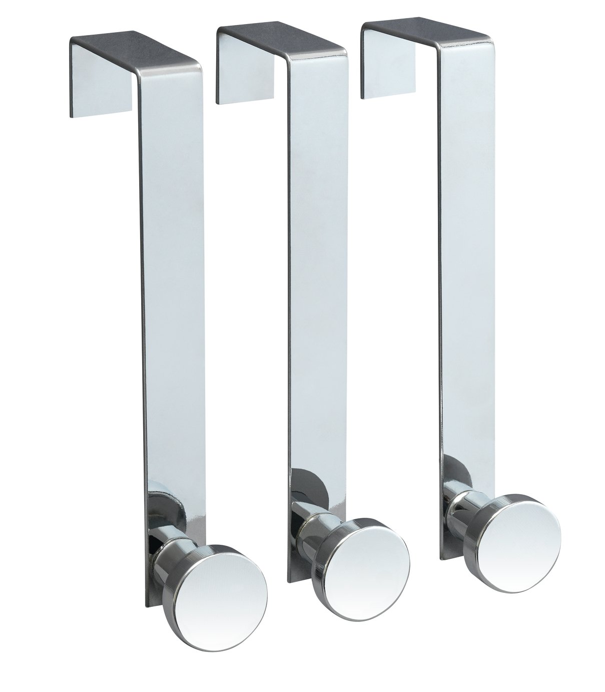 Argos Home Pack of 3 over the door hooks - Stainless Steel