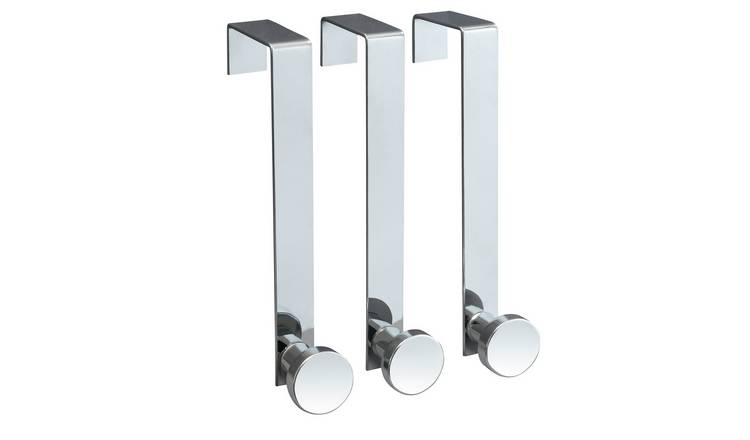 Buy Argos Home Pack of 3 over the door hooks - Stainless Steel, Coat hooks  and stands