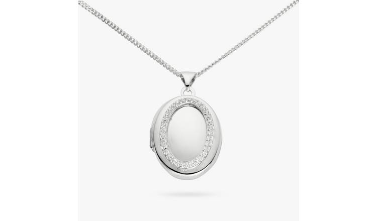 Revere Sterling Silver Cubic Zirconia Stone Pendant Necklace